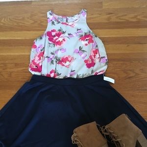 Floral sleeveless blouse